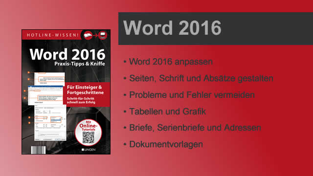 Buchvorstellung Hotline-Wissen Word 2016